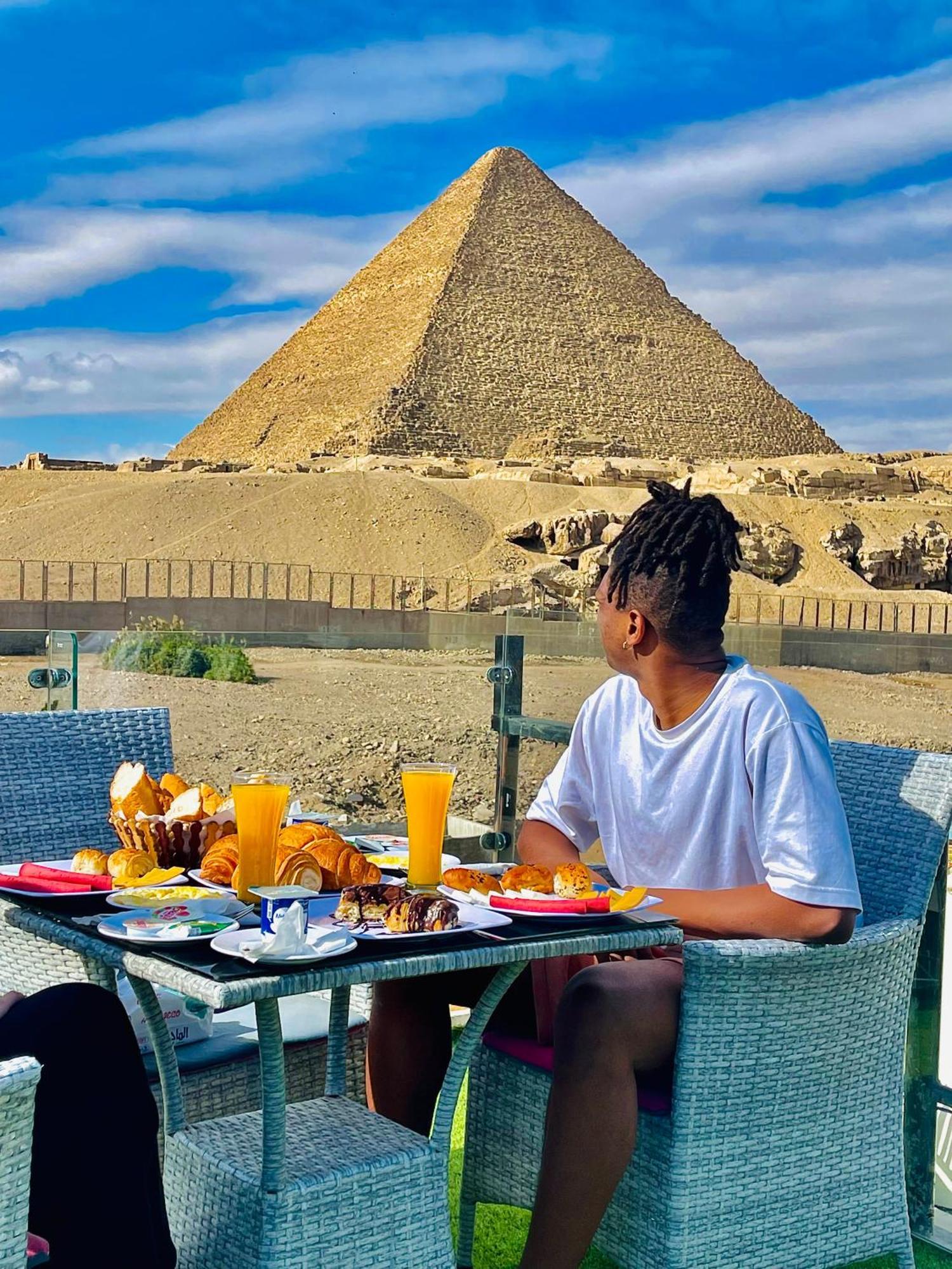 Blue Scarab Pyramids View