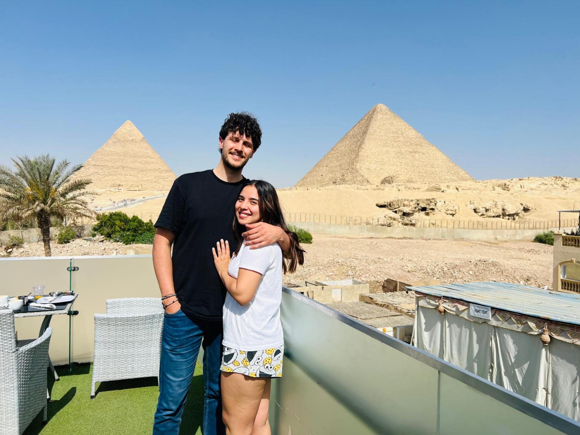 Blue Scarab Pyramids View